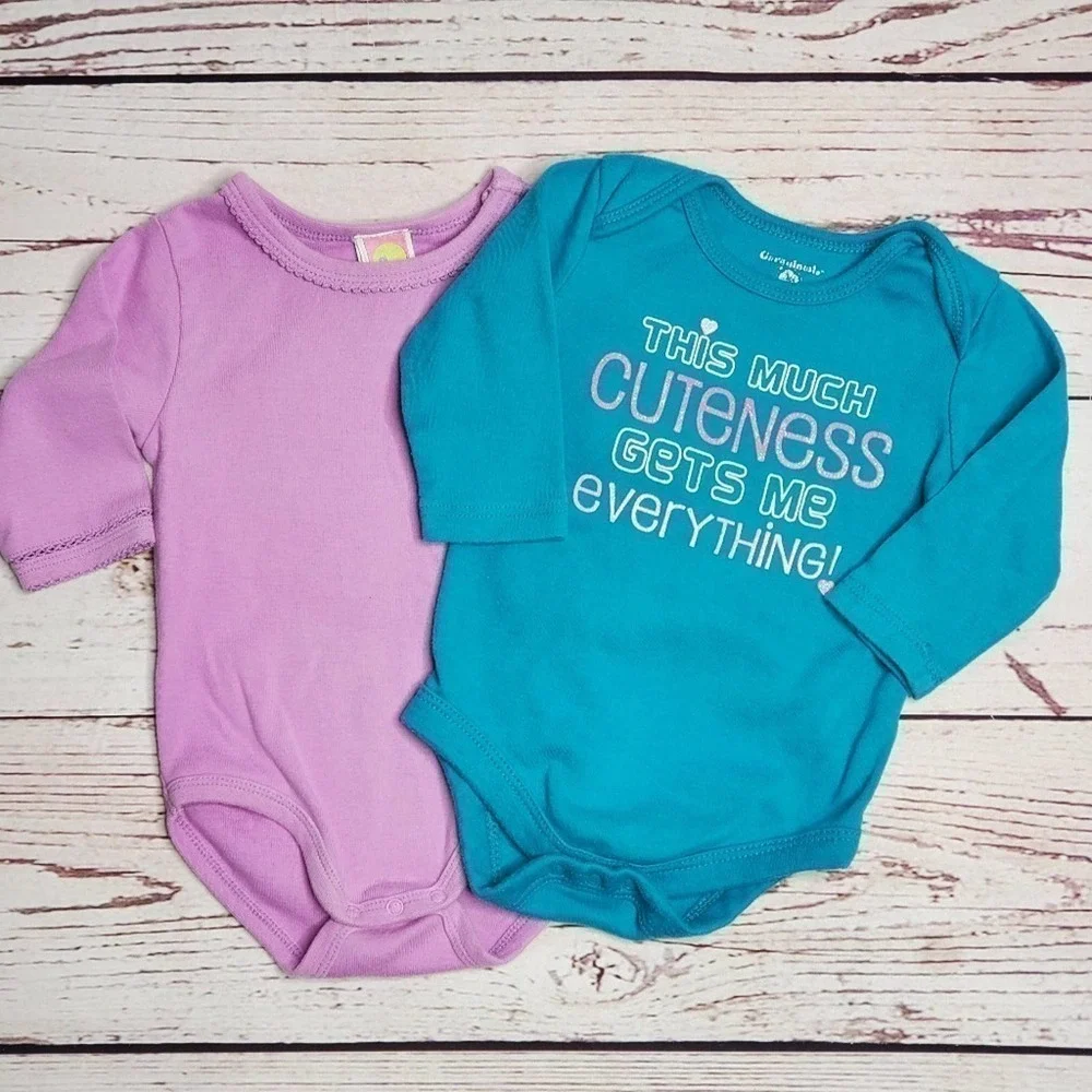 Baby Girl Onesie Bundle Turquoise Sz 3-6m